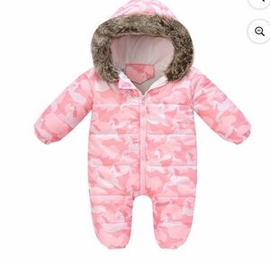 Jomake Baby Snowsuit Girls Boys Warm Winter Jumpsuit Down Coat Romper 12-18 Mon
